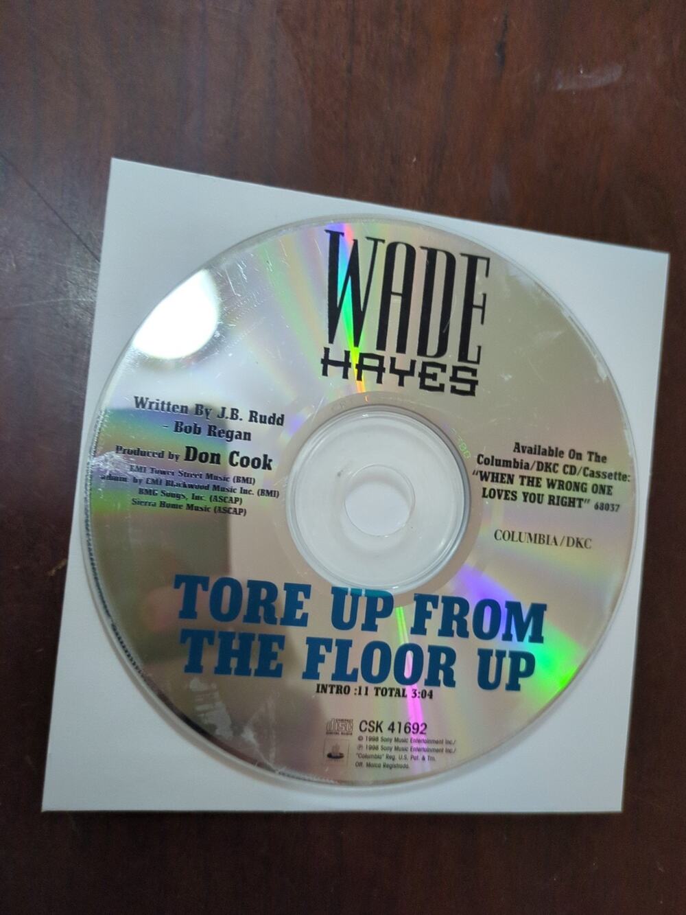 Wade Hayes tore up from the floor up CD disc only